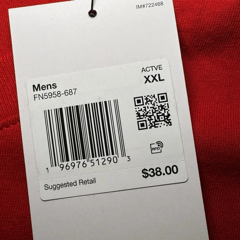 Nike Air Jordan XXL MVP Flight Cursive Script T Shirt Red FN5958-687 Baseball